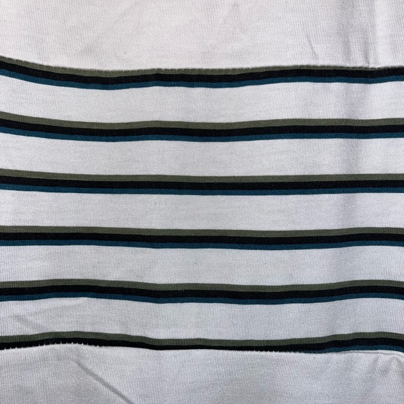 Volcom Beige White Blue Green Striped Skater Short Sleeve Shirt Boys XL 16 NWT - Picture 3 of 5